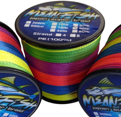Mean Fish Super 8 strand Fishing Braid 300 Metre Rolls