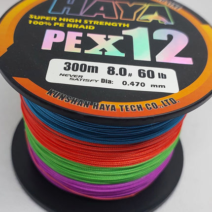 Premium x12 Strand  Low Memory Braid Fishing Line - 300M Multi