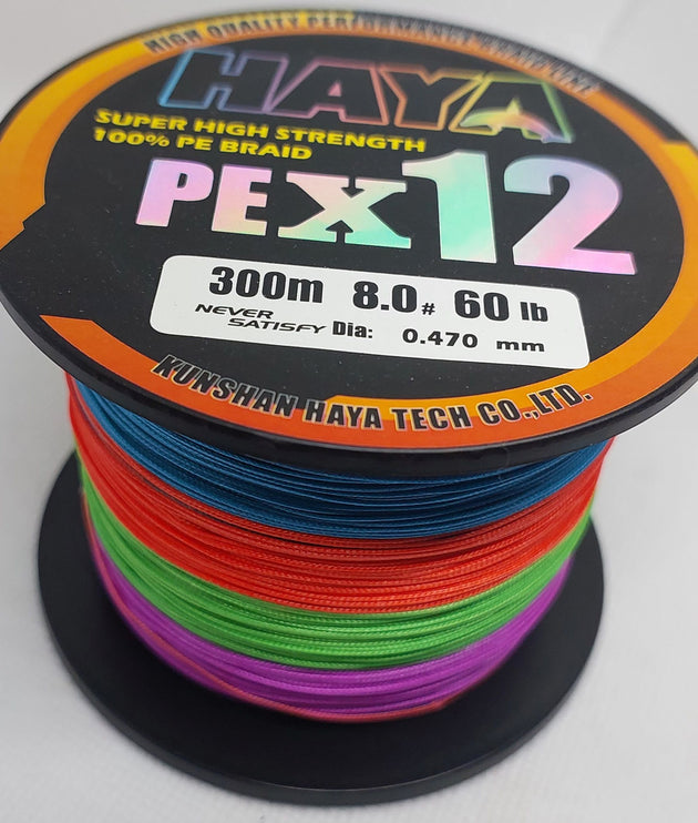 Premium x12 Strand  Low Memory Braid Fishing Line - 300M Multi