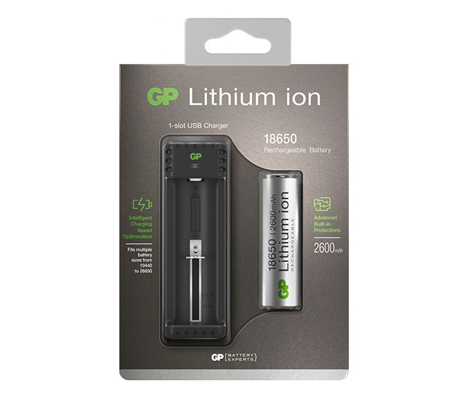 GP 18650 2600mAh Battery and Charger