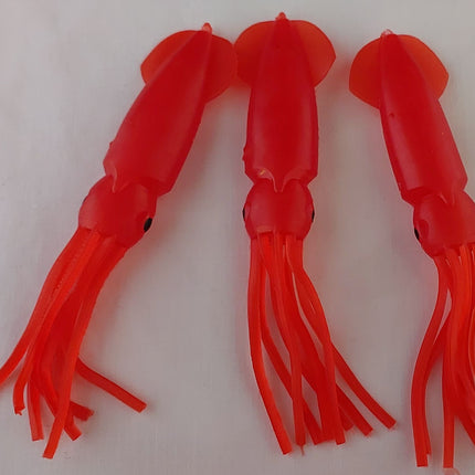 Red 12.5cm Lumo Coloured Fishing Octopus Skirts  (Pkt of 3)