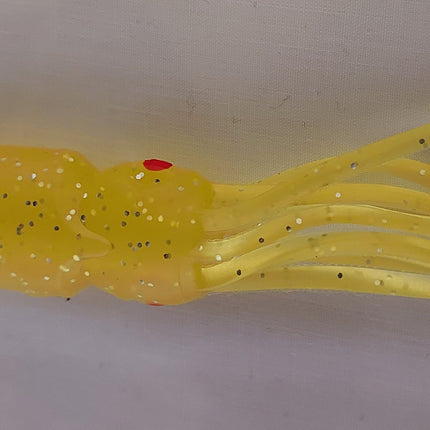 Yellow 12.5cm Lumo Coloured Fishing Octopus Skirts  (Pkt of 3)