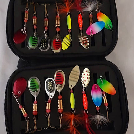 16pc Freshwater Feathered Lure Set  in EVA Carry Case