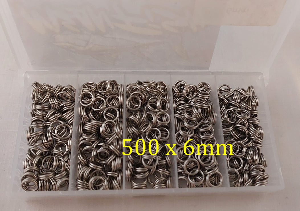 6mm Split Rings Value Pack of 500 - MeanFish