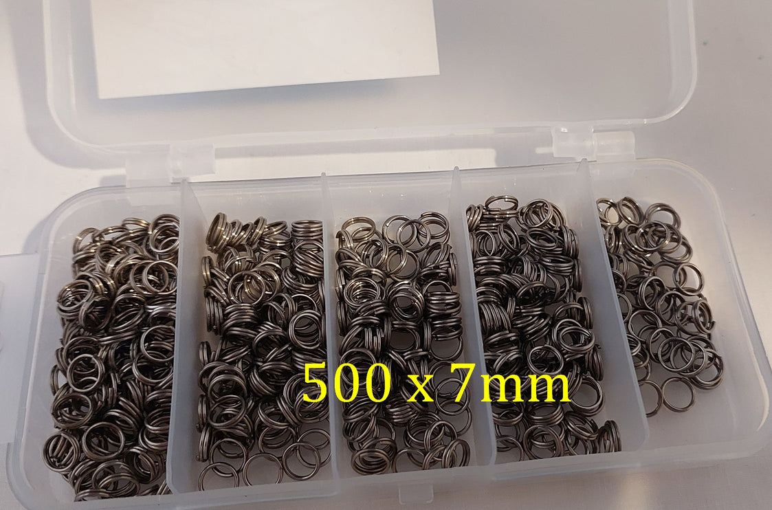 7mm Split Rings Value Pack of 500 - MeanFish