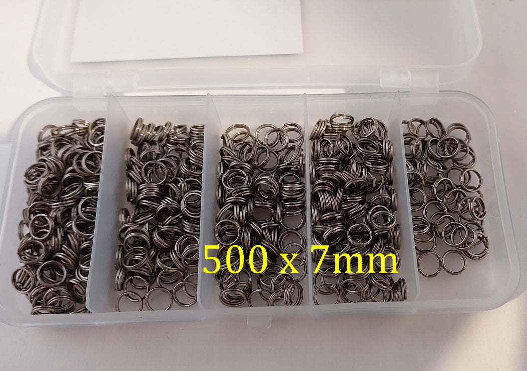 7mm Split Rings Value Pack of 500 - MeanFish