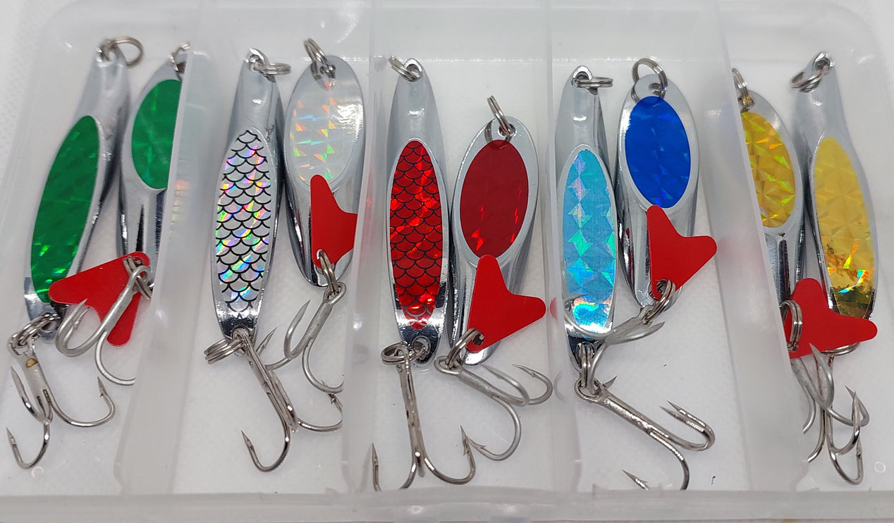 Mega Combo 21gm Kahawai Lures 10 Lures with Tackle Box