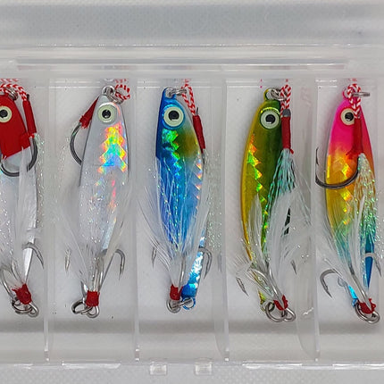 5 x15 gram Lures with Tackle Box for Trout Salmon Kahawai