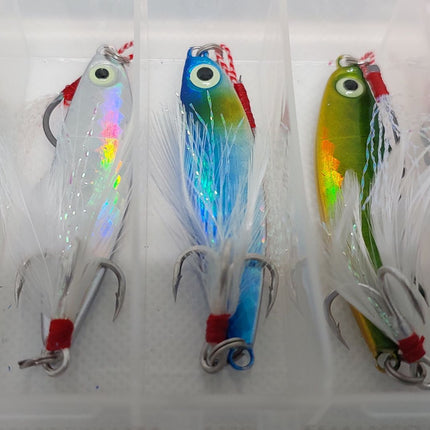 5 x15 gram Lures with Tackle Box for Trout Salmon Kahawai