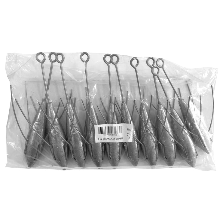 Breakaway Sinker Bulk Pack 6oz (10 per pack)