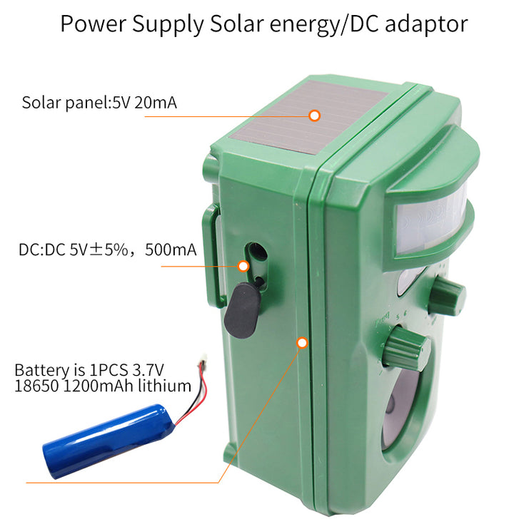 Cat and Bird Repeller Ultrasonic Outdoor / Solar Powered