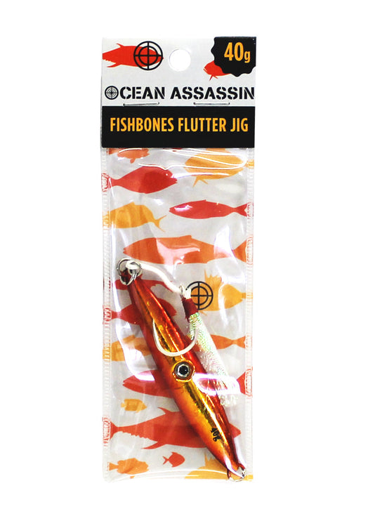 Ocean Assassin Fishbones Flutter Jig - Orange