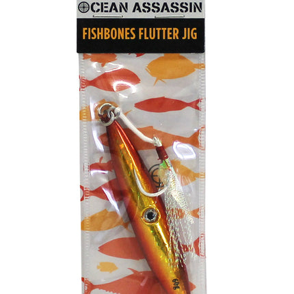 Ocean Assassin Fishbones Flutter Jig - Orange