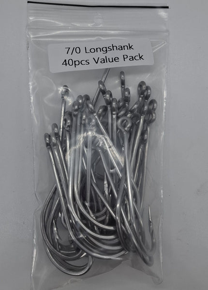 Meanfish Longshank Hooks 7/0 Value pack of 40