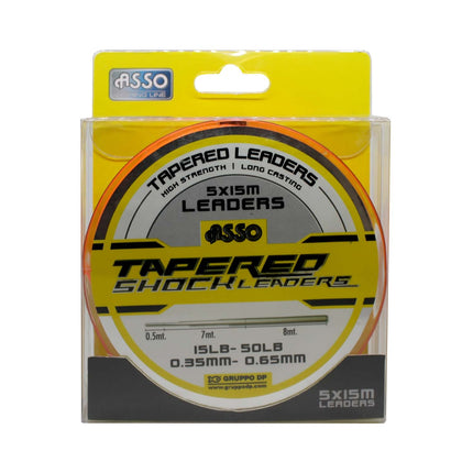 ASSO Tapered Shockleader - Orange - 5x15m - 15-50lb