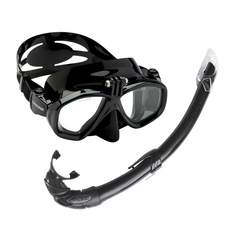 Cressi Action Mask & Mexico Snorkel Set Black