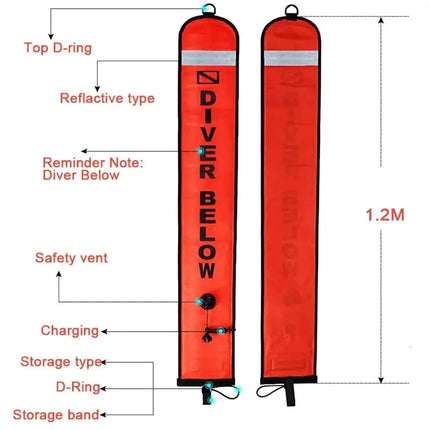 Dive Safety 120cm Surface Marker Buoy Pink