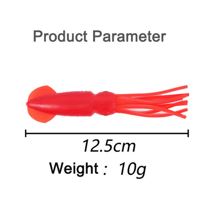 Red 12.5cm Lumo Coloured Fishing Octopus Skirts  (Pkt of 3)