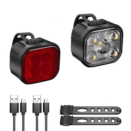 Rechargeable Bike Light Set (Front & Rear)  Super Bright USB-C