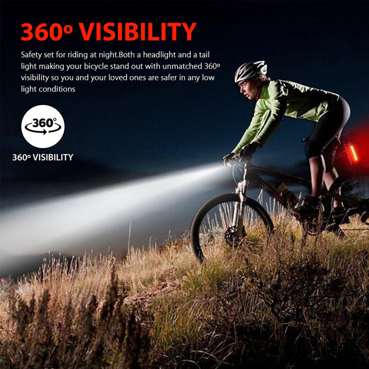 Rechargeable Bike Light Set - Front and Rear