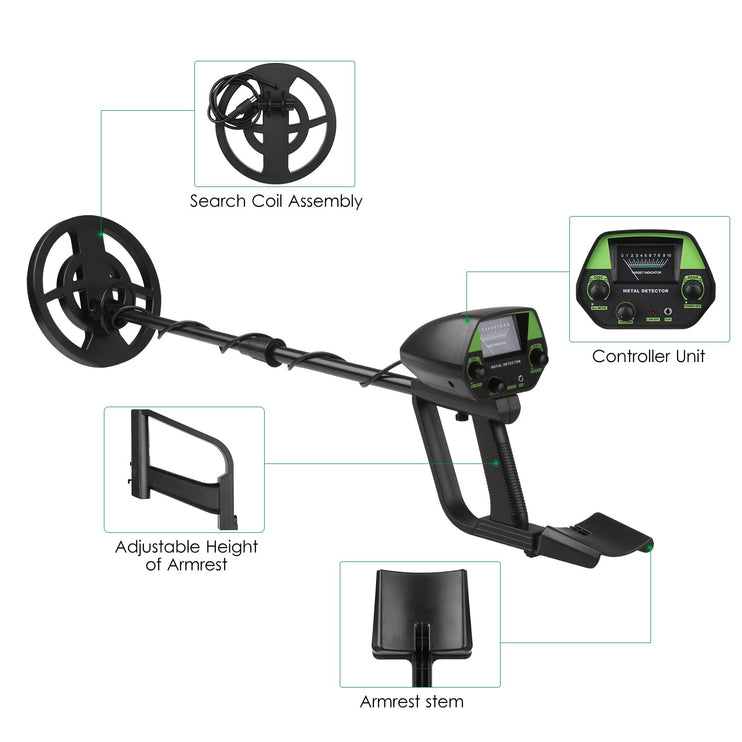 Professional Metal Detector For Treasure Searching # Green