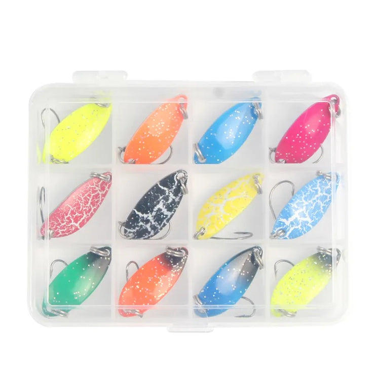 12pcs Spoon Lure Kit with Tackle Box