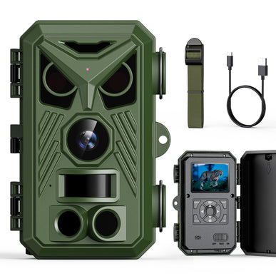 2K 2MP Hunting Trail Camera – Infrared Night Vision, 120° PIR, 25m Range, 2.4” IPS Screen