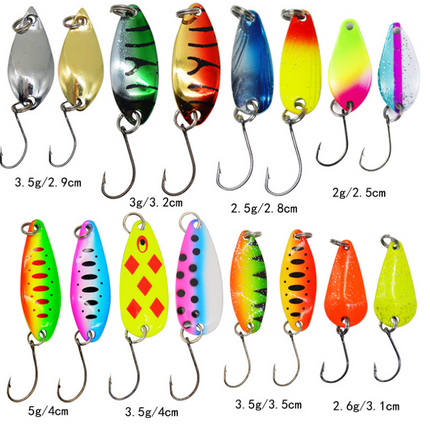 16pc Freshwater Spoon Lure Set for Trout/Salmon in EVA Carry Case