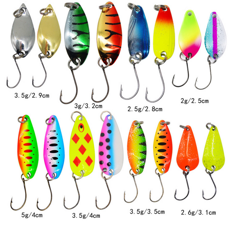 16pc Freshwater Spoon Lure Set for Trout/Salmon in EVA Carry Case