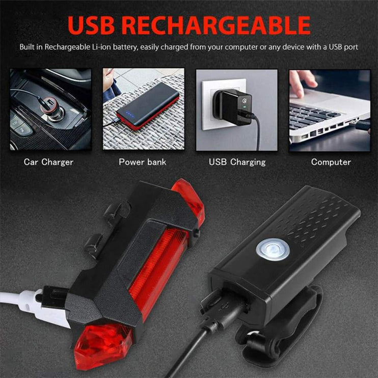 Bike Light Set USB  Rechargeable Front and Rear