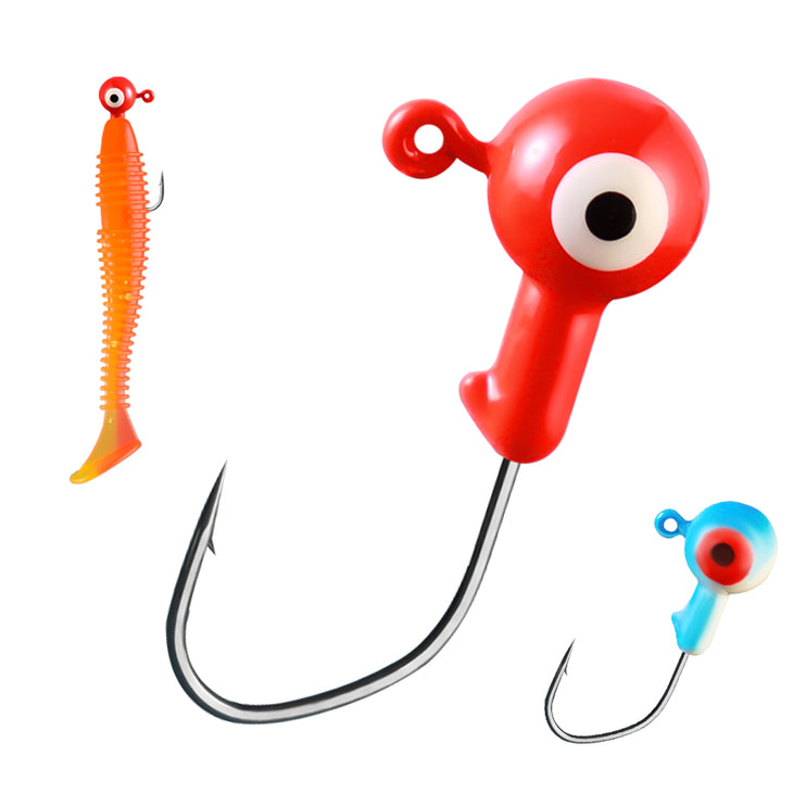 Meanfish 36pcs Fishing Bait Accessories Set – Soft Lure Kit with 1.75g Jig Heads