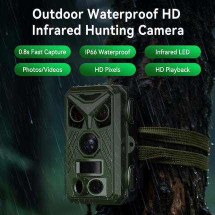 2K 2MP Hunting Trail Camera – Infrared Night Vision, 120° PIR, 25m Range, 2.4” IPS Screen