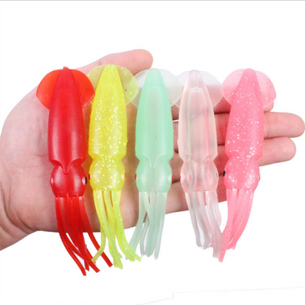 Red 12.5cm Lumo Coloured Fishing Octopus Skirts  (Pkt of 3)