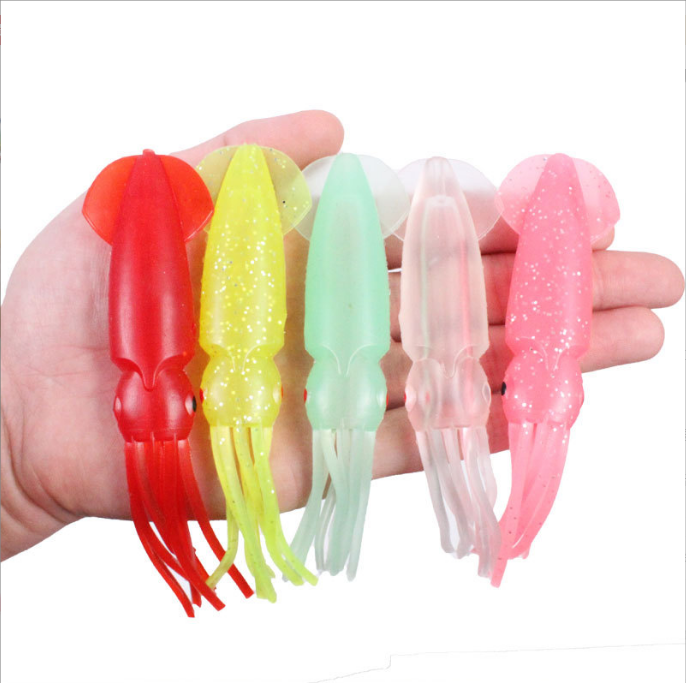 Red 12.5cm Lumo Coloured Fishing Octopus Skirts  (Pkt of 3)