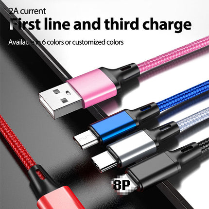 3 in 1 Super Phone Charge and Data Cable for Iphone Samsung  Huawei - 1.2 M Cable