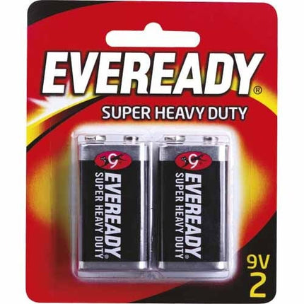 Eveready Super Heavy Duty Batteries 9 Volt, pack of 2