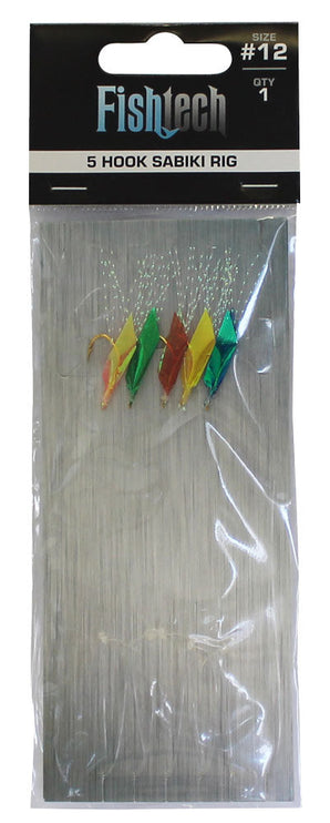 Fishtech 5 Hook Sabiki Rig - Size 12 (1 per pack)