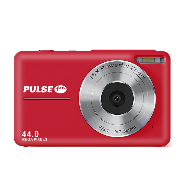PULSE 16X Digital Zoom Compact Camera – Red