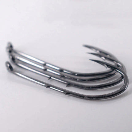 50pcs Double-backed 6/0  High Carbon Fishing Hooks