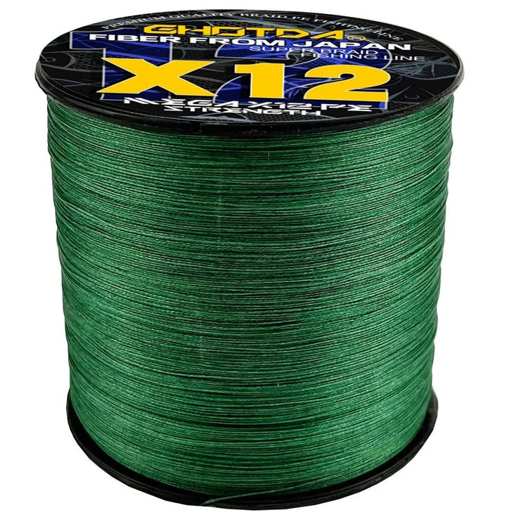 12 Strand  x 1000m Fishing Braid  Green