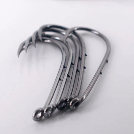 50pcs Double-backed 6/0  High Carbon Fishing Hooks