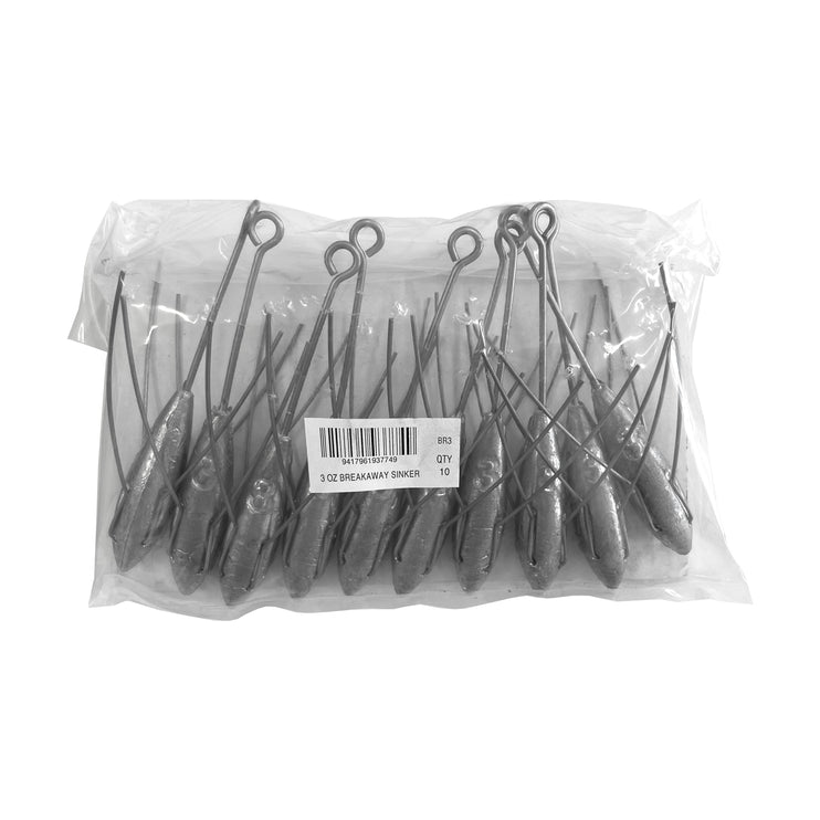 Breakaway Sinker Bulk Pack 3oz (10 per pack)