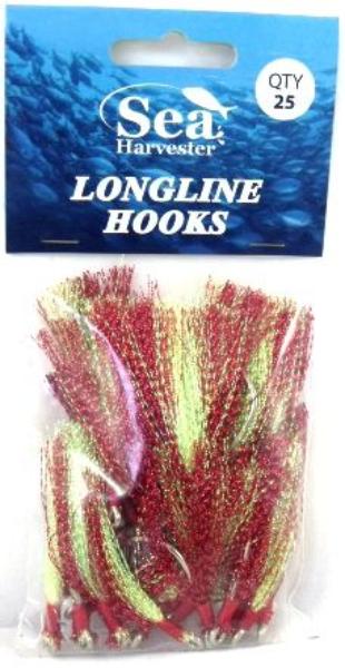 LongLine Flies 25 PCS Chartreuse/Red