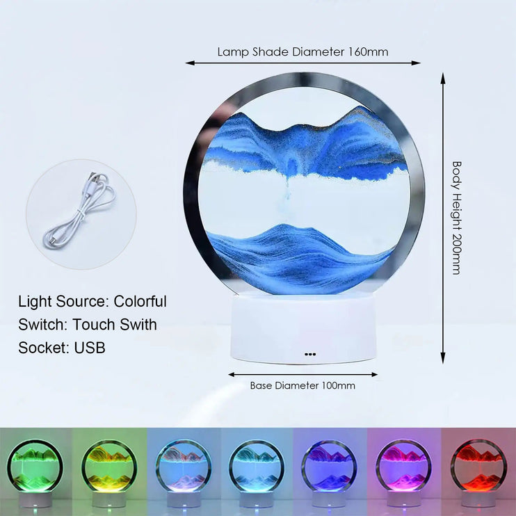 Colorful Crystal Nightlight Led 3D with Crystal Sand