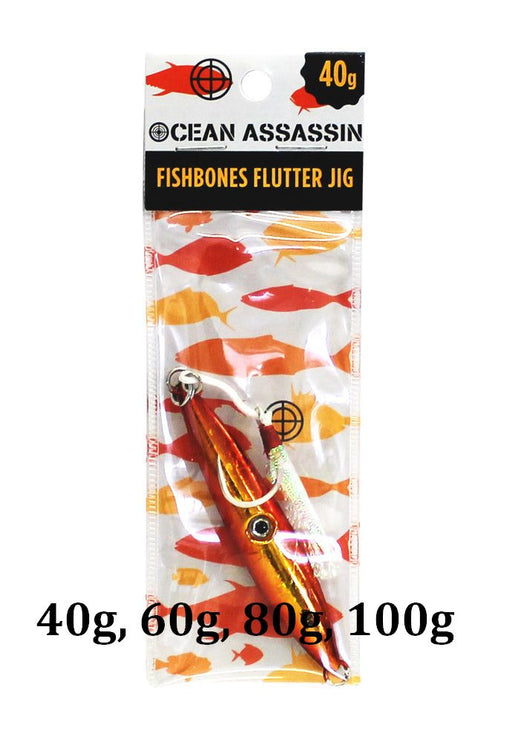 Ocean Assassin Fishbones Flutter Jig - Orange