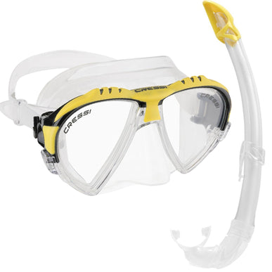 Cressi Matrix & Mexico Mask & Snorkel Set – Clear/Yellow