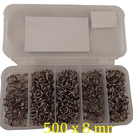 8mm Split Rings Value Pack of 500 - MeanFish