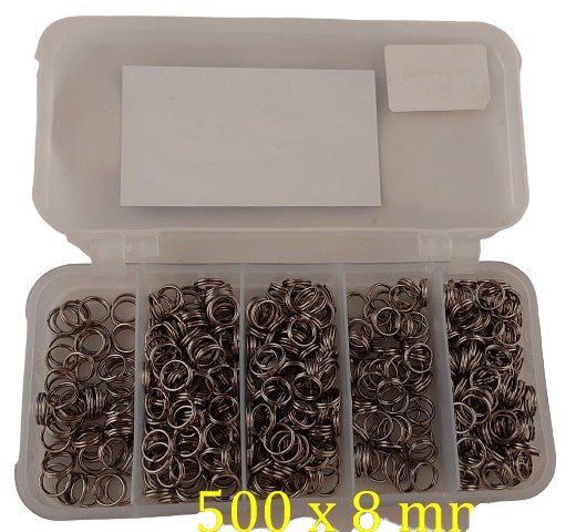 8mm Split Rings Value Pack of 500 - MeanFish