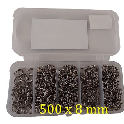 8mm Split Rings Value Pack of 500 - MeanFish