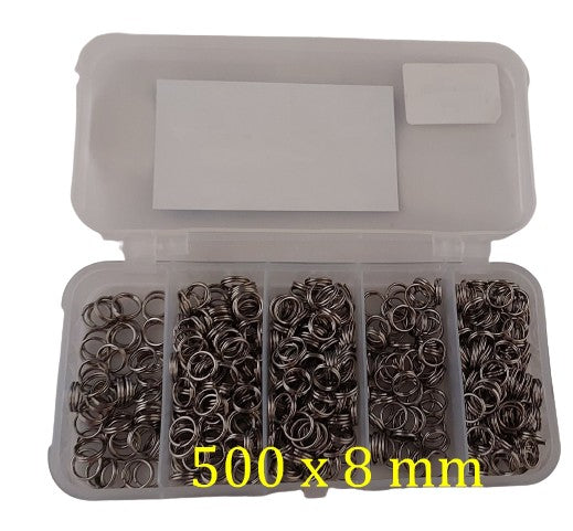 8mm Split Rings Value Pack of 500 - MeanFish